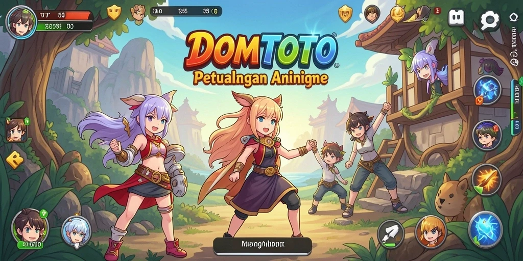 Tampilan gameplay seru dari DOMTOTO dalam dunia Anime.
