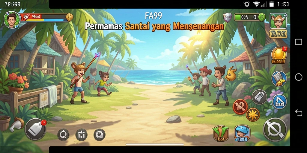 Tangkapan layar permainan FA99 menunjukkan gameplay yang seru dan penuh warna.