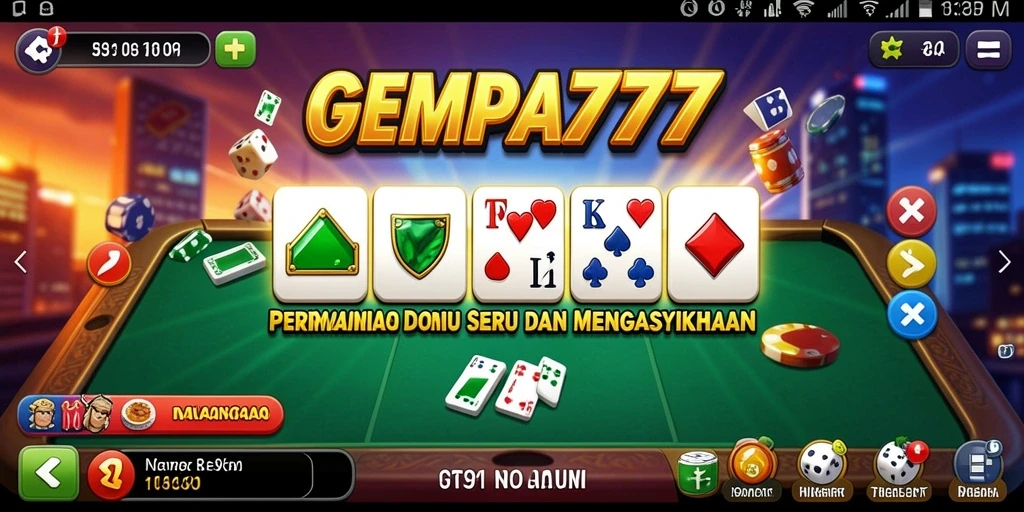 Tampilan gameplay menarik dari GEMPA777 dengan domino klasik.