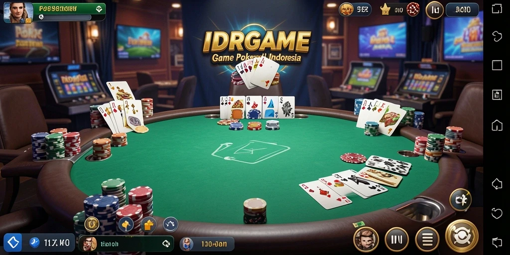 Tampilan gameplay poker yang mendebarkan di IDRGAME.