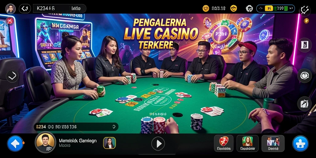 Tampilan gameplay Live Casino K234 dengan dealer profesional yang interaktif.