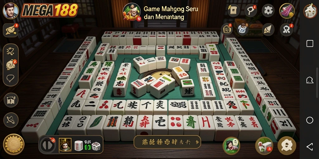 Screenshot dari gameplay MEGA188 yang menampilkan aksi Mahjong yang seru.
