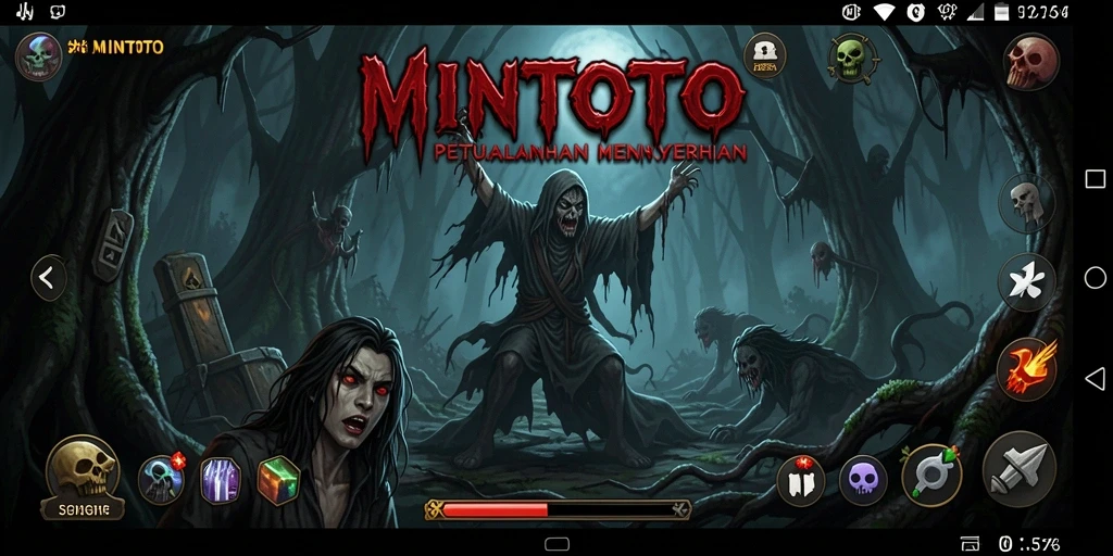 Tampilan gameplay MINTOTO yang penuh ketegangan dan misteri.