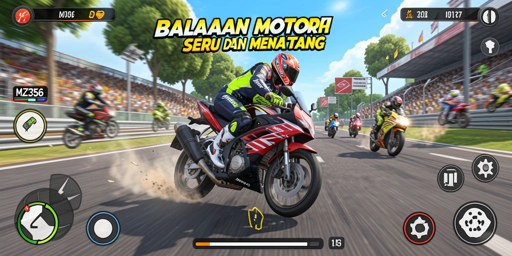 Tampilan menarik dari gameplay balapan motor MZ356.