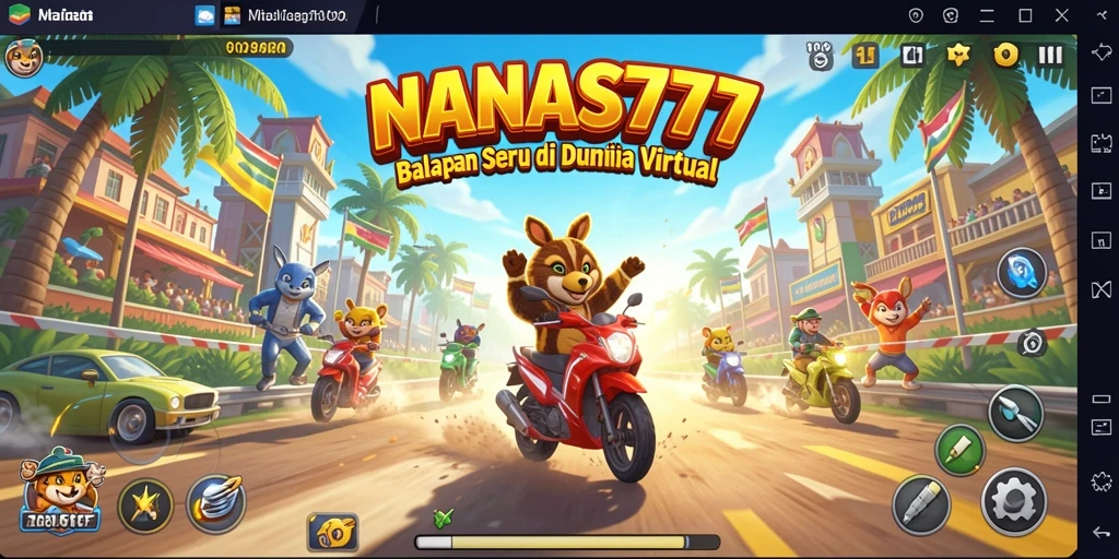 Tampilan gameplay NANAS777 yang mendebarkan di trek balapan.