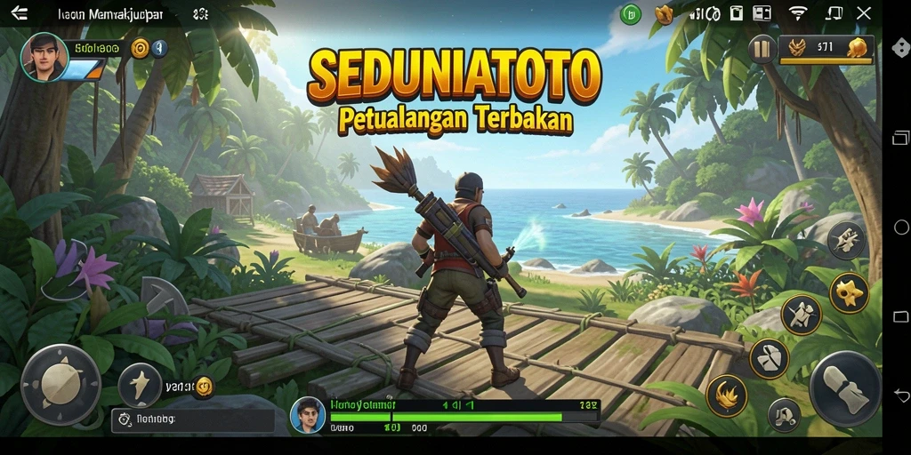 Screenshot gameplay menampilkan petualangan di dunia terbuka yang menakjubkan.