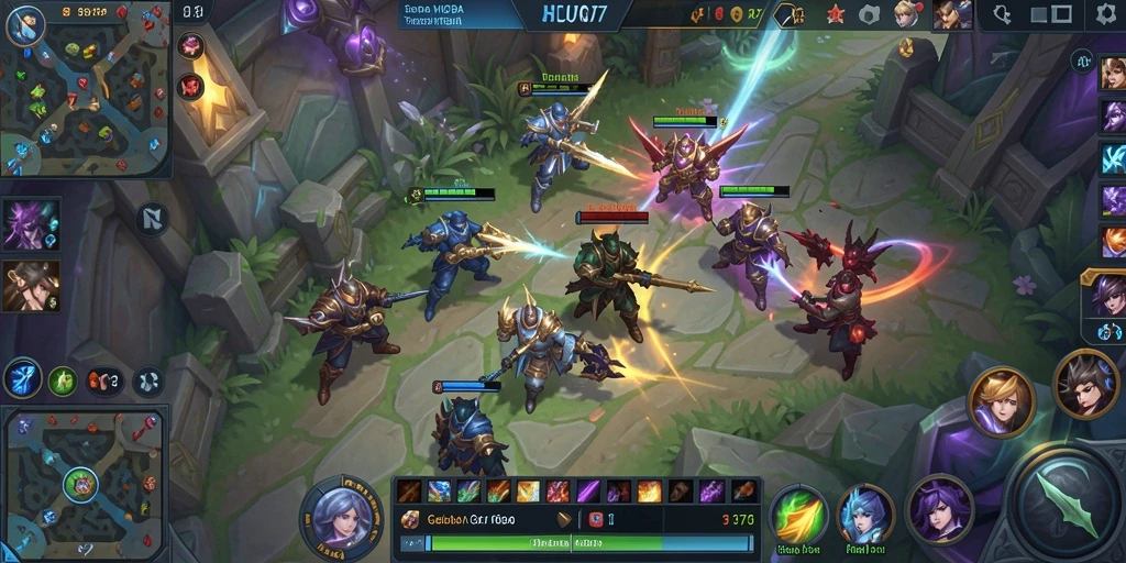 Screenshot gameplay SEJUTA77 menampilkan serangan hero yang mendebarkan.