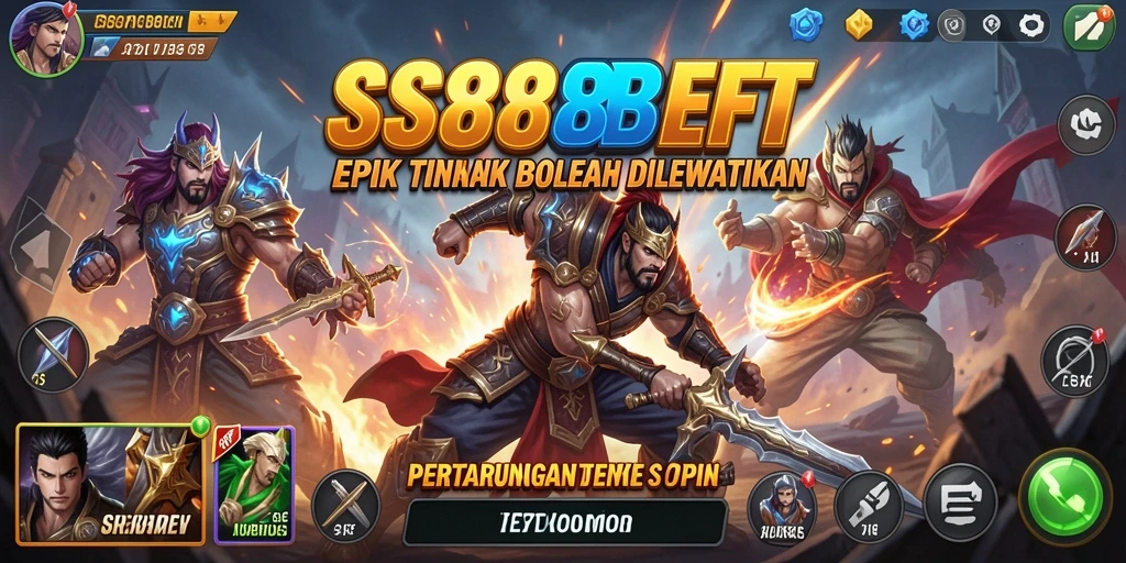 Tampilan mendebarkan dari gameplay pertarungan di SS88BET.