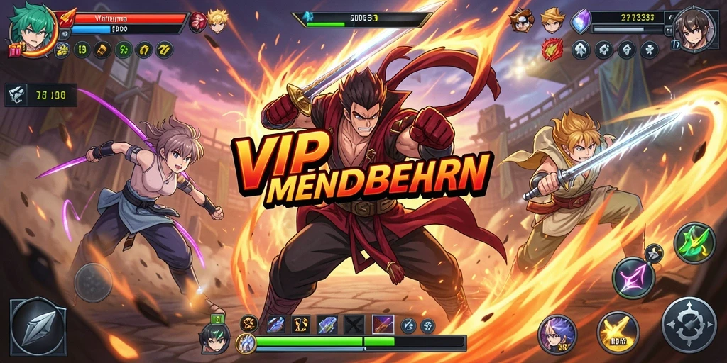 Screenshot VIP333 menampilkan pertarungan seru antar karakter anime.