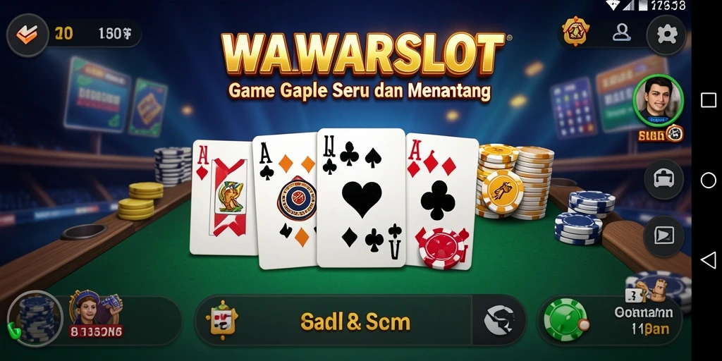 Tampilan gameplay WAWARSLOT yang menarik dan interaktif di Gaple.